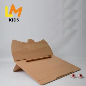 LM Kids Pódio com suporte para sentar inclinação ajustável para escrita, placa inclinada de madeira