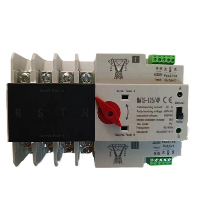 Mats 124 4p Automatic Transfer Switch ATS-4P 400VAC 80A Three Phase 50/60Hz CE Certified PC Type 690V Insulation