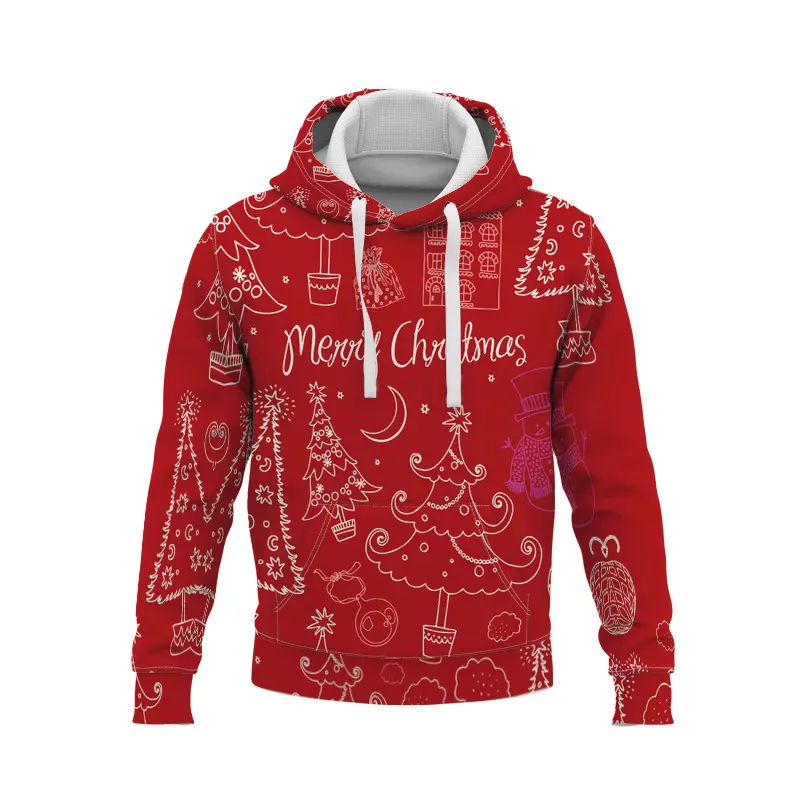 Trends red St. Print 3d Santa Claus anime clothing tracksuits christmas sweatshirts men's anime hoodies