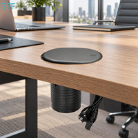 Prise de bureau encastrée avec couvercle coulissant, USB-A et USB-C, pour bureau et table de conférence, fournisseur OEM
