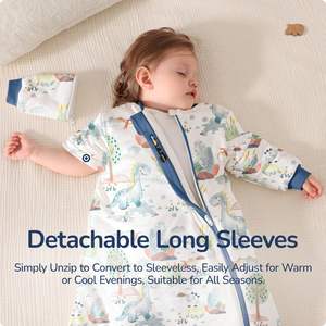 ถุงนอน0-3เดือนสำหรับเด็ก, ถุงนอนผ้าฝ้ายแบบซิปด้านล่างระบายอากาศได้สำหรับทารกแรกเกิด - Product Image 2