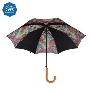 Lightweight Long Straight Modern Manual Hanging Parasol Umbrella with <b>Plastic</b> J Handle Customized Color 46 Inches Metal <b>Frame</b> - Product Image 2