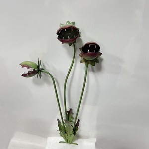 Decorazione da <span class=keywords><strong>Giardino</strong></span> a Forma <span class=keywords><strong>di</strong></span> Trappola per Mosche <span class=keywords><strong>di</strong></span> <span class=keywords><strong>Venere</strong></span> in Ferro, Resistente alle Intemperie, Design a 3 Teste, Pianta Carnivora per Decorazione Esterna - Product Image 2