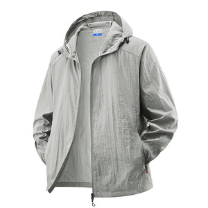 Veste à capuche ample et légère en soie glacée 100 % nylon <span class=keywords><strong>anti</strong></span>-<span class=keywords><strong>UV</strong></span> pour <span class=keywords><strong>homme</strong></span>, couleur unie, grande taille, idéale pour l'extérieur - En stock - Product Image 5