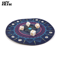 Plateau de jeu multifonctionnel en caoutchouc HLT avec bouton pour jeux de table, accessoires de jeux de société, coins arrondis