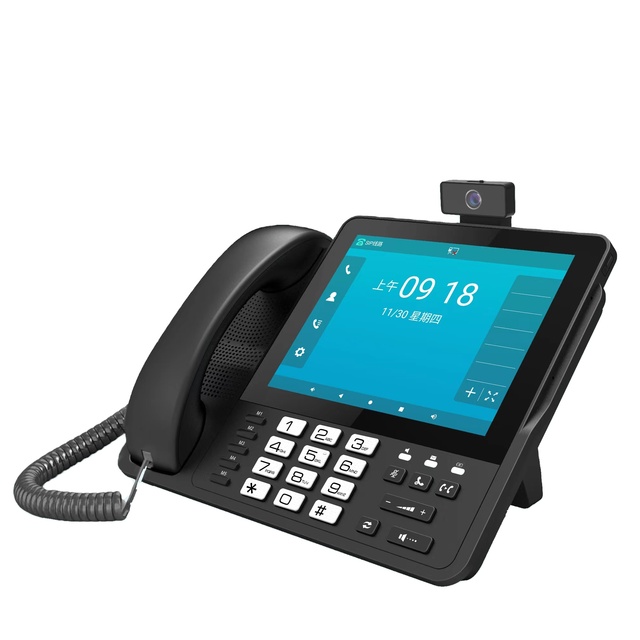 Modern Guest Room Cleanroom DTMF/FSK Caller ID PSTN 5M Camera 8 Inch IP Desktop Phone Solutions