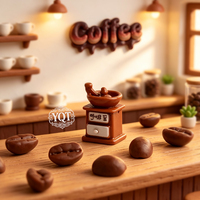 Miniature de café, grains de café miniatures, tasse à thé, breloque en résine pour la décoration de paysages miniatures DIY