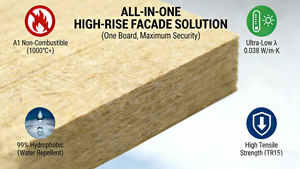 HEJ Laine de roche de basalte 100% recyclable |   Isolation de toiture pour construction durable 50-100 mm, résistante au feu, à l'eau et insonorisante - Product Image 3