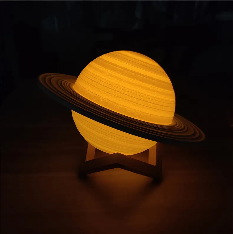 Hot sale New Design Saturn Moon Night Light 3D Printing Design LED 3D Lamp Creative Gifts Sets