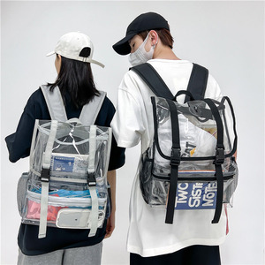Custom Heavy Duty Pvc Transparent School <b>Backpack</b> <b>Clear</b> Bag Matte Plastic Bag Transparent <b>Clear</b> School <b>Backpack</b> Bag <b>Backpack</b> - Product Image 1