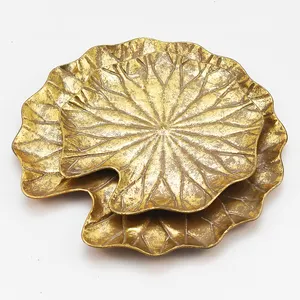 Aufbewahrung stablett für Trocken frucht schmuck im islamischen Stil Festliche Hochzeit Golden Leaf Metal Serviert ablett