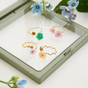 Flower <b>Ring</b> <b>Set</b> Women's Adjustable <b>Gold</b> Tone Floral Design Gift Jewelry - Product Image 4