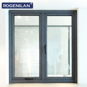 Fenêtres en aluminium à rupture de pont thermique insonorisées minimalistes Rogenilan, double vitrage Low-E, fenêtre à battant inclinable pour l'extérieur - Product Image 1