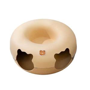 <span class=keywords><strong>Cama</strong></span> para Gatos de Tela Transpirable para las Cuatro Estaciones, Casa para Gatos con Cierre de Cremallera, Diseño de Túnel en Forma de Donut, para Todas las Estaciones - Product Image 5