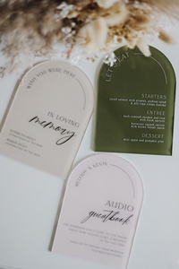 Panneau d'<span class=keywords><strong>arche</strong></span> de menu en acrylique minimaliste Personnaliser le panneau de menu de mariage pour tables avec base - Product Image 6