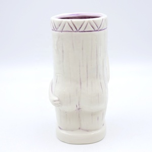 Copos de coquetel tropicais para bar havaiano personalizados de alta qualidade, caneca tiki engraçada de cerâmica branca e roxa para coçar a testa e o rabo grande - Product Image 5