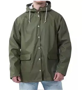 पुरुषों के निविड़ अंधकार समायोज्य-डाकू बारिश जैकेट आउटडोर बारिश कोट parkas
