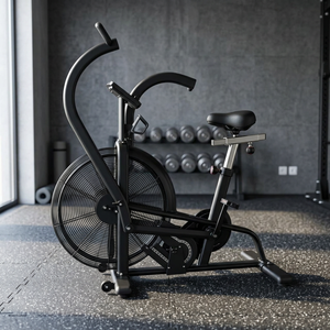 Bicicleta de fitness compacta con ventilador de rueda eólica integrado, ideal para ahorrar espacio en interiores, para sala de ejercicios o sótano. - Product Image 2