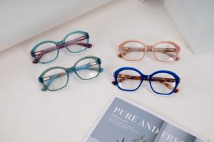 แว่นตาแฟชั่นสีเขียวกรอบแว่นตาอะซิเตทสำหรับผู้หญิงอ่อนโยนเชื่อมต่อแว่นตารูปทรงมอนสเตอร์ - Product Image 2