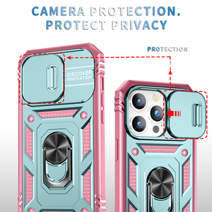 Funda Protectora de TPU+PC con Diseño de Armadura para 14 y 14 <span class=keywords><strong>Plus</strong></span>, Antihuellas, Antigolpes, Magnética, con Soporte Giratorio de 360 Grados - Product Image 5