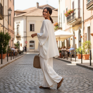 Women's Cotton Linen Long <strong>Pants</strong> Sets Fashion Solid Casual Irregular Tops Wide Leg <strong>Pant</strong> Suits Office Lady Two Piece Sets <strong>Clothes</strong> - Product Image 1