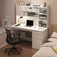 Bureau voor desktopcomputer met geïntegreerde boekenplank, stevige bureautafel voor thuis, voordelige studie- en kantoorbureau voor de slaapkamer
