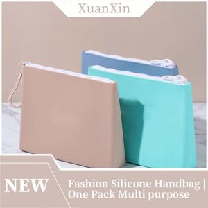 Elegant Fashionable Portable <b>Silicone</b> <b>Waterproof</b> Cosmetic Pouch Zipper Large Capacity Makeup Bag Coin Purse Travel Organizer - Product Image 2