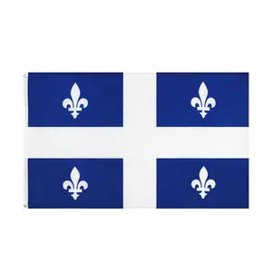 Ready to Ship 100% Polyester 3x5ft Stock Canada Canadian Province of Quebec Flag