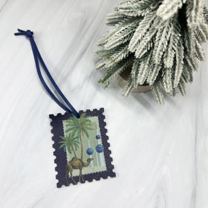 Arab Style Camel Stamp Shape Leather <b>Bag</b> <b>Charm</b> Pendant Custom Print Desert Camel & Palm Tree Pattern Hanging Ornament for <b>Bags</b> - Product Image 3