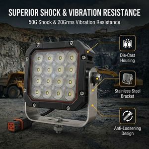 160W Square LED Mining <strong>Light</strong> Pods for Indonesian <strong>Coal</strong> Mines Nickel Operations Heavy Equipment Driving Auxiliary Lamps - Product Image 5