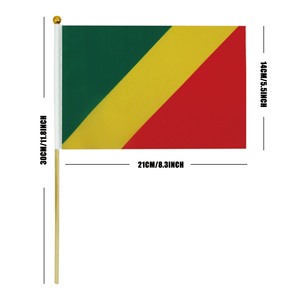 Venta caliente <span class=keywords><strong>de</strong></span> fábrica 2024 Bandera agitada a mano <span class=keywords><strong>de</strong></span> poste <span class=keywords><strong>de</strong></span> madera <span class=keywords><strong>de</strong></span> la República del Congo para vacaciones generales - Product Image 3