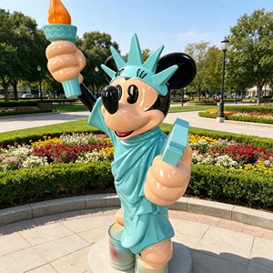 Scultura in Resina di Topolino a Grandezza Naturale Dipinta a Mano, Design Moderno, Arte Collezionabile, Dimensioni Personalizzabili - Product Image 1