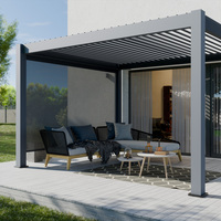 Pergola bioclimatique en aluminium à lames motorisées pour jardin, terrasse et pavillon extérieur