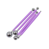 Kit de 4 outils et pochoirs de pointillage Mandala avec stylet boule, pinceau de contour et plateau pour la peinture sur toile, la décoration de pierres et les fournitures d'artisanat artistique