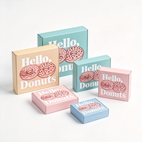 Boîte cadeau pour beignets personnalisée, impression numérique, rose, livraison express 72h, boîte de boulangerie en carton recyclable
