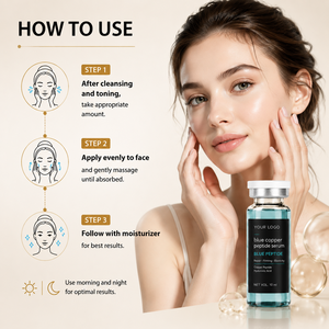 Private Label Blue Copper Peptide Premium <b>Serum</b> Healthy Glow Elastic Support Formula - Product Image 5