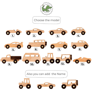 Cá nhân bé cậu bé món quà tùy chỉnh đồ chơi bằng gỗ xe ô tô xe tải Montessori cảm giác Toddler đồ chơi - Product Image 6