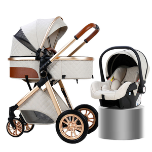 Passeggino di <span class=keywords><strong>lusso</strong></span> ad alta vista 3 in 1 carrozzina per bambini facile pieghevole adatto per bambini 0-3 anni - Product Image 4