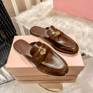 รองเท้าแตะผู้หญิงหนังวัวคุณภาพดี แฟชั่นฤดูร้อน สวมใส่สบาย แบบสวมครึ่งเท้า ส้นหนา ระบายอากาศได้ดี รุ่น Clogs mius - Product Image 3