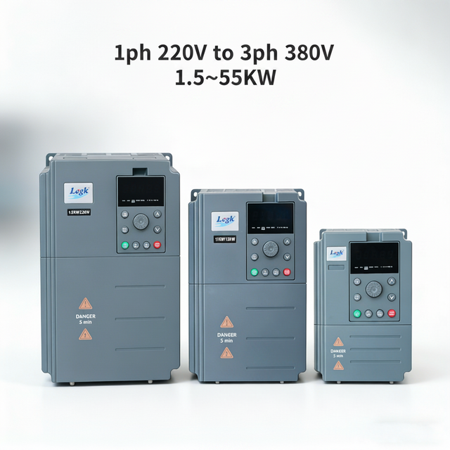 LCGK Single Phase 220v Ac to 3 Phase 380v Ac VFD Drive 220V to 380V Frequency Converter Inverter Motor LC400T 1.5kw-45kw VFD