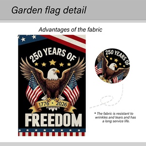 Drapeau des États-Unis 250 ans de liberté 12x18 pouces 1776 2026 Aigle chauve Étoiles Bannière de jardin Panneau de jardin patriotique Fête de l'Indépendance - Product Image 2