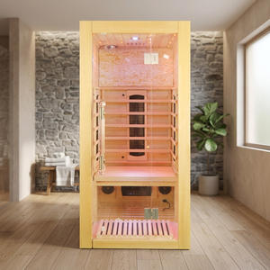 Cheap Prices Indoor Low EMF Far Infrared Sauna 1 Person Wood Infrared Sauna for Spa - Product Image 1