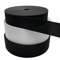 Vente en gros de ruban élastique fin antidérapant noir et blanc personnalisé de haute qualité, bande élastique plate tricotée, sangle pour chaise