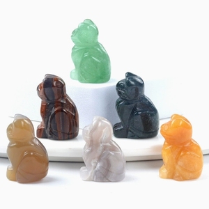 Wholesale Animal Kitten Ornament for Home Desk Decor Lucky Energy Reiki Statue Gift for Women Men Crystal <strong>Cat</strong> <strong>Figurine</strong> - Product Image 1