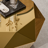 Table basse moderne en forme de diamant en acier inoxydable pour la maison meubles de salon d'hôtel