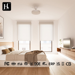 Ventilateur de plafond LED rétractable invisible moderne de haute qualité, en fer et ABS, 42 pouces, 3 pales, 35 W, avec télécommande et lumière. - Product Image 3