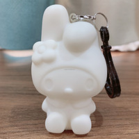 Porte-clés animal en résine cadeau de Noël créatif couleurs peintes à la main lapin ours chat Figurine