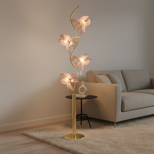 <span class=keywords><strong>Lampadaire</strong></span> LED moderne Lotus en fer et verre, design floral, le plus vendu, idéal pour salon, chambre, lecture, bureau, personnalisable - Product Image 6