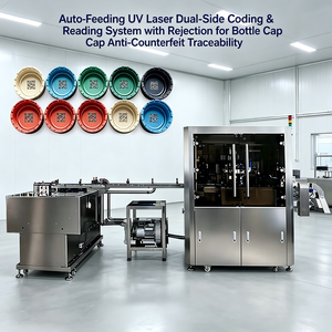 Automatic UV <b>Laser</b> Marking <b>All</b>-<b>in</b>-<b>One</b> Machine with Feeding Sorting Vision Inspection & Auto Rejection for Plastic Bottle Caps - Product Image 3