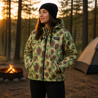 MITO Woobie 100% Nylon Quilted Puffer Hoodie Snow White Camo Insulated Pullover OEM ODM Fabricant de vêtements d'extérieur